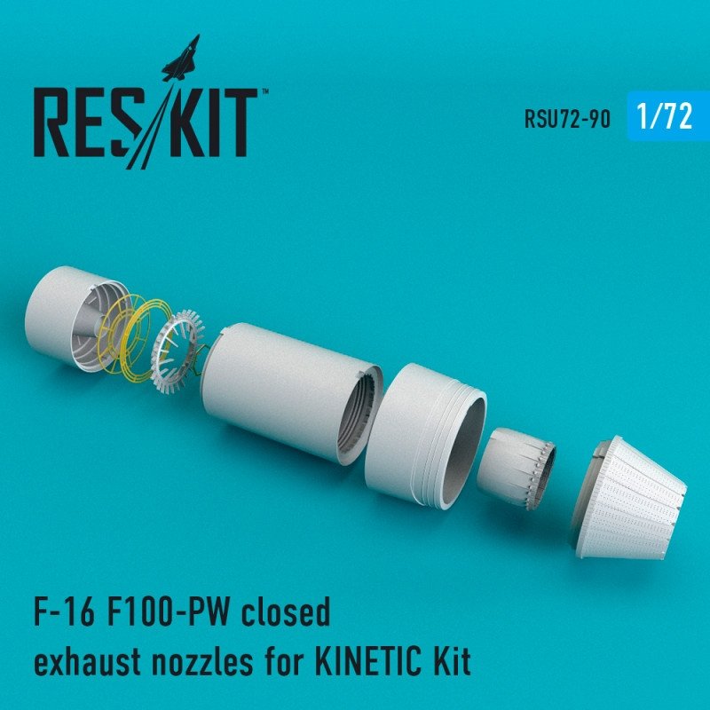 RESKIT RSU72-0090 Buses d'échappement fermées F-16 F100-PW pour maquette Kinetic 1/72