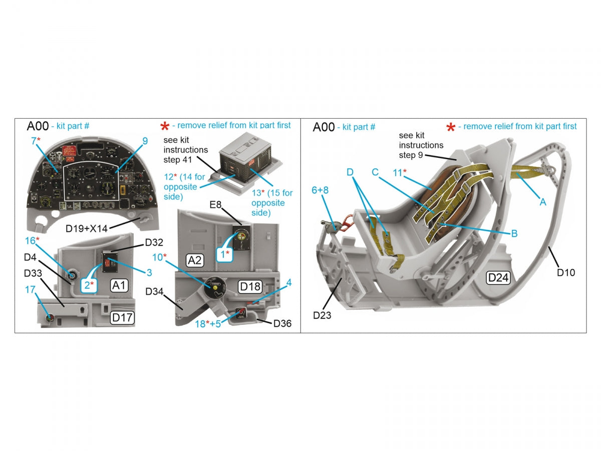 Quinta Studio QD24009 Spitfire Mk.IXc 3D-Printed &amp;amp; colored Interior on decal paper (Airfix) 1/24 – obrázek 2