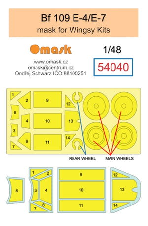 Omask 54040 Bf 109 E-4 / E-7 mask (for Wingsy Kits) 1/48 – image 2