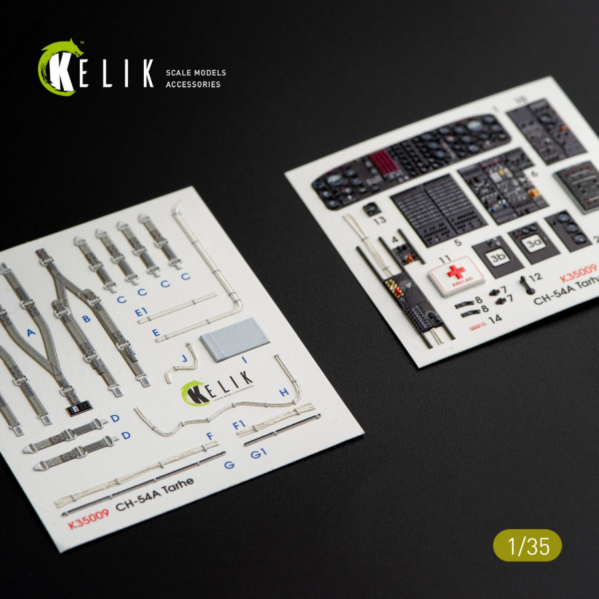 KELIK K35009 CH-54A TARHE INTERIOR 3D DECALS FOR ICM KIT 1/35 – immagine 4