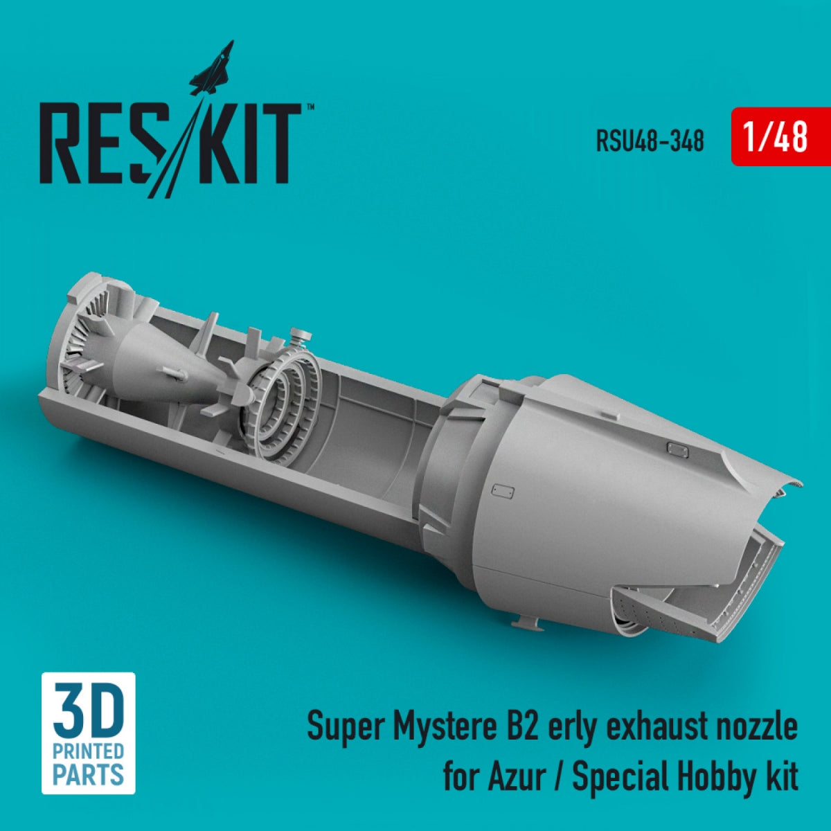RESKIT RSU48-0348 SUPER MYSTERE B2 EARLY PHAUST NOZZLE FOR AZUR / SPECIAL HOBBY KIT (3D PRINTED) 1/48 