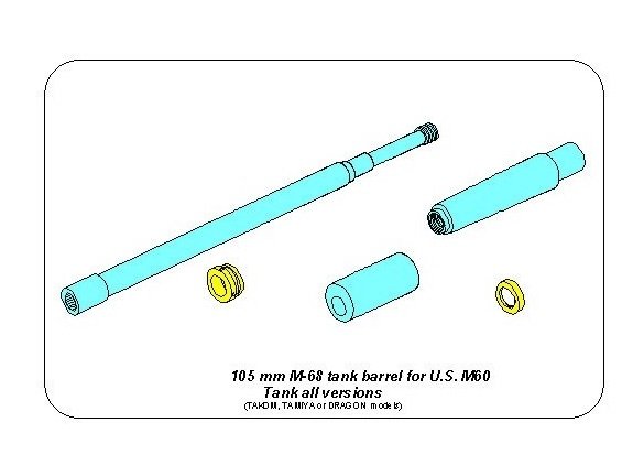Aber 35L-282 105mm M-68 barrel for the American M60 tank 1/35 – image 4