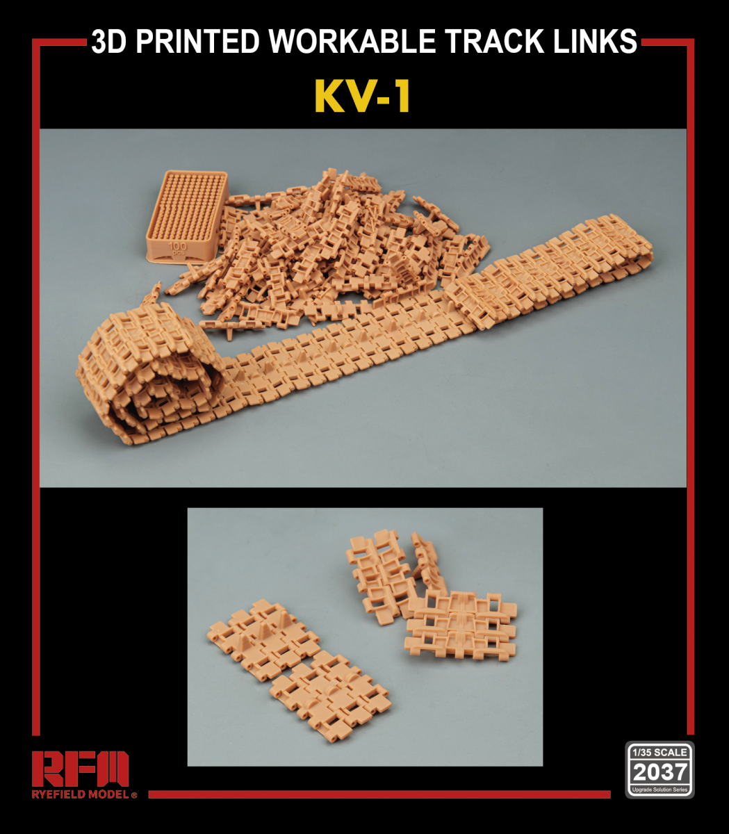 Rye Field Model 2037 KV-1 3D PRINTED WORKABLE TRACK (3D Printed) 1/35 – zdjęcie 2