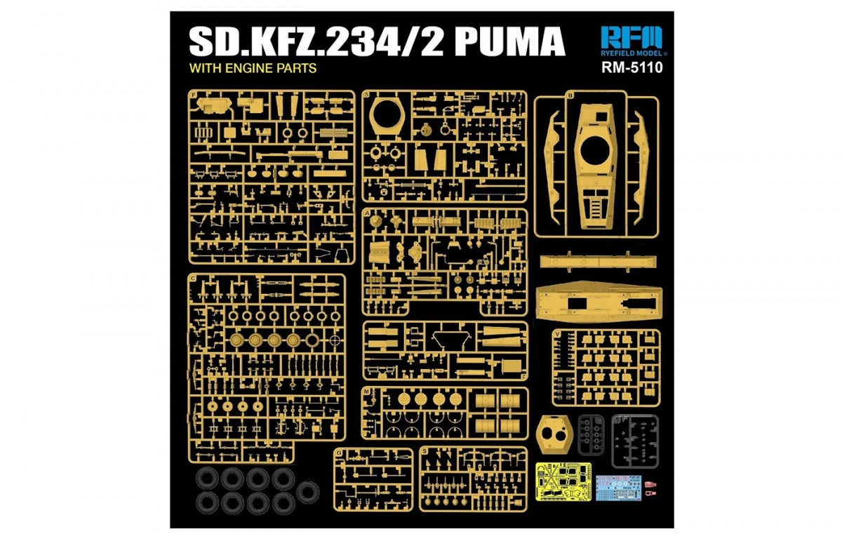 Rye Field Model 5110 Sd.Kfz.234/2 Puma with engine parts 1/35 – image 2
