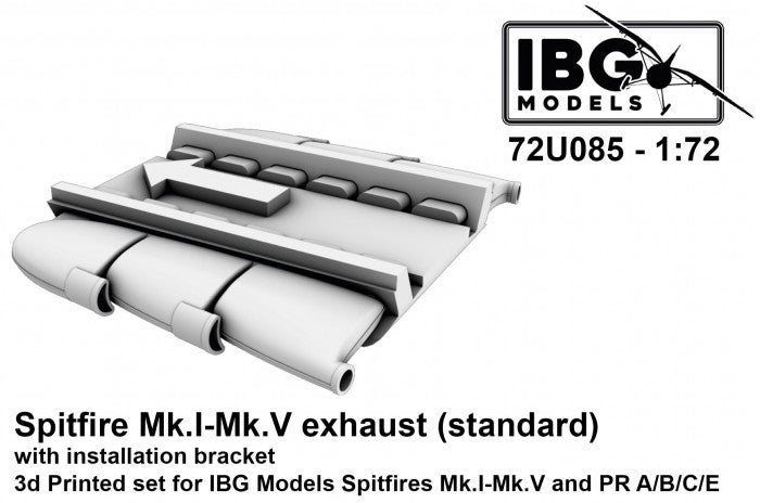 IBG 72U085 Spitfire Mk.I-Mk.V and PR Type A/B/C/E exhaust (standard) 1/72