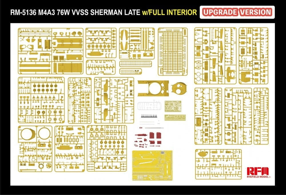 Rye Field Model 5136 M4A3 76W VVSS Sherman Late Upgrade Version Full Interior 1/35 – image 9