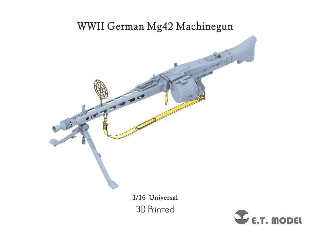 Maquette ET Model P16-003 Mitrailleuse allemande MG42 de la Seconde Guerre mondiale (Impression 3D) 1/16