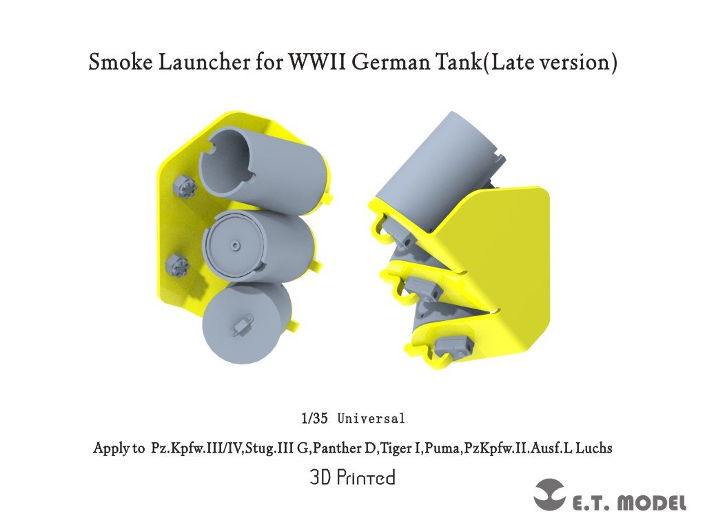 ET Model P35-210 Smoke launcher for WWII German Tank (Late version) ( 3D Printed ) 1/35