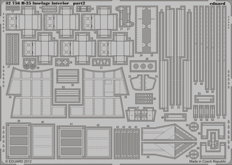 Eduard 32756 B-25 fuselage interior 1/32 HK Models – obrázek 3