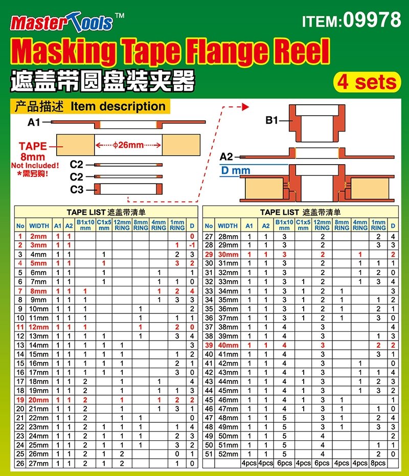 Trumpeter 09978 Masking Tape Flauge Reel - 4 sets – image 4