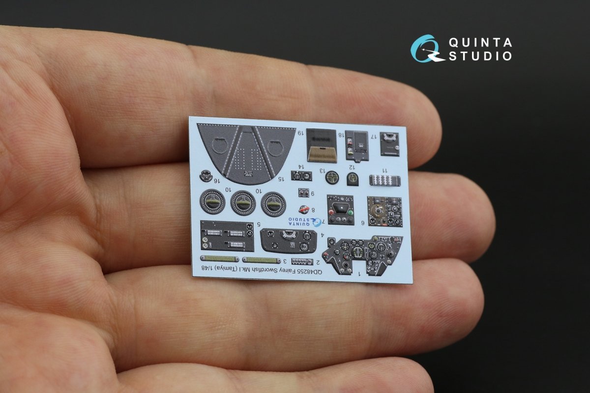 Quinta Studio QD48255 Swordfish Mk.I 3D-Printed &amp;amp; colored Interior on decal paper (Tamiya) 1/48 – obrázek 9