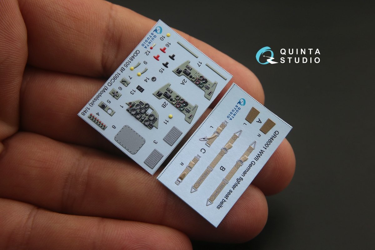 Quinta Studio QD48105 Bf 109C/D 3D-Printed &amp;amp; colored Interior on decal paper (for Modelsvit kit) 1/48 – Bild 3