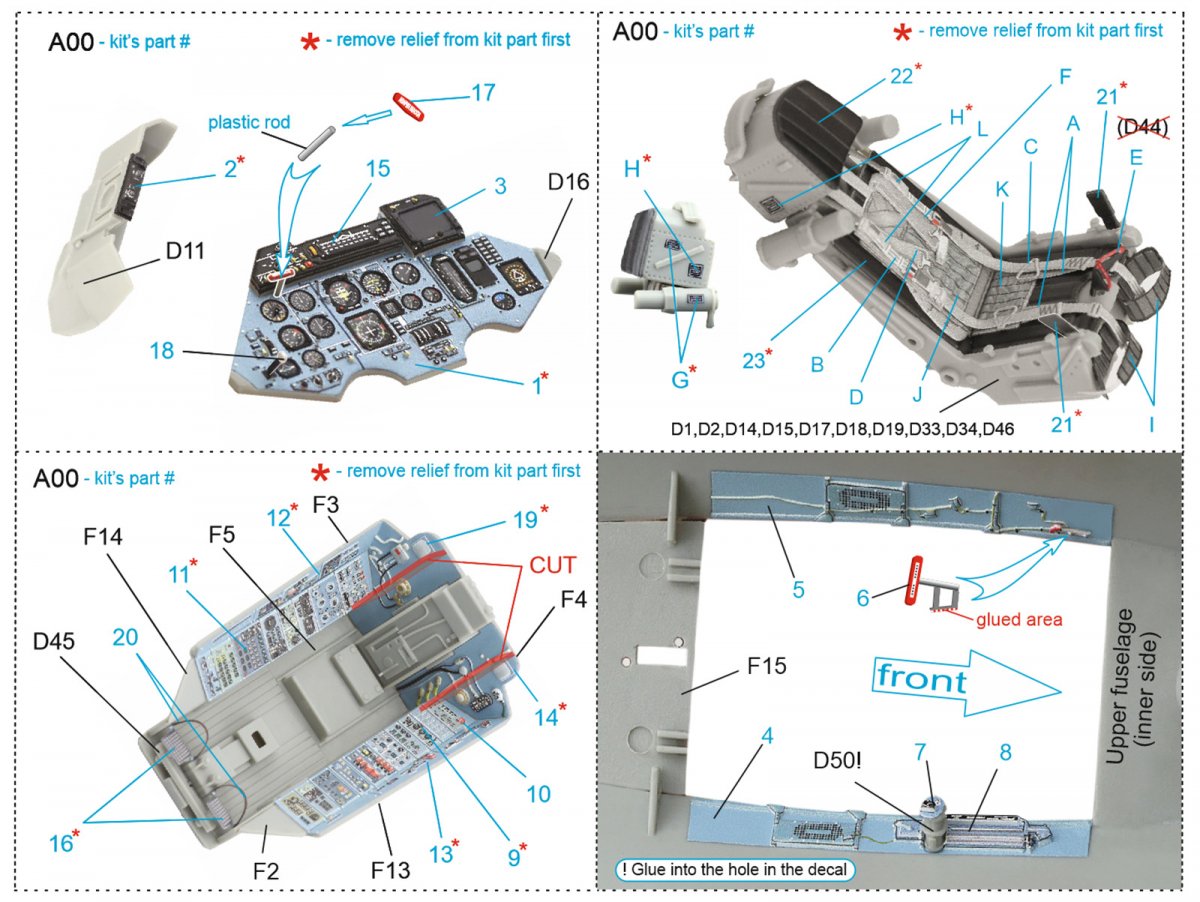 Quinta Studio QD32088 Su-27 3D-Printed &amp;amp; colored Interior on decal paper (Trumpeter) (full version) 1/32 – Bild 2