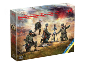 ICM 35715 WW2 German mortar GrW 34 with Crew (mortar and 4 figures) 1/35 – image 2