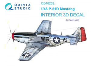 Quinta Studio QD48253 P-51D 3D-Printed &amp;amp; colored Interior on decal paper (Tamiya) 1/48