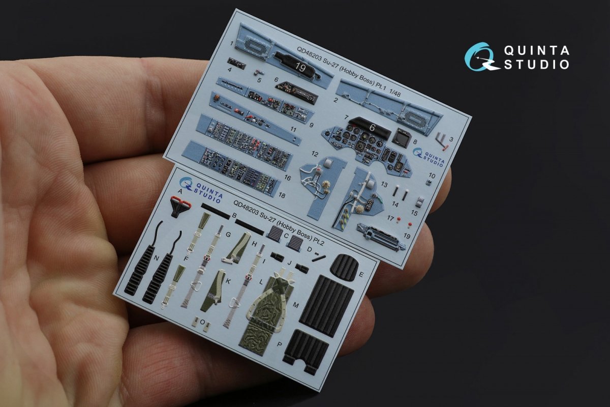 Quinta Studio QD48203 Su-27 3D-Printed &amp;amp; colored Interior on decal paper ( Hobby Boss ) 1/48 – Bild 12