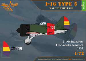 Clear Prop! CP72023 I-16 Type 5 In the sky of Spain STARTER KIT 1/72 – immagine 9