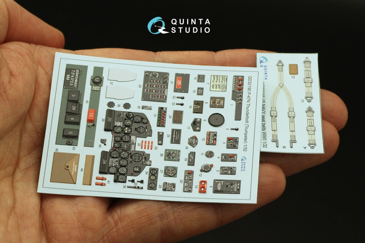 Quinta Studio QD32190 P-47N Thunderbolt 3D-Printed colored Interior on decal paper (Trumpeter) 1/32 – Bild 4