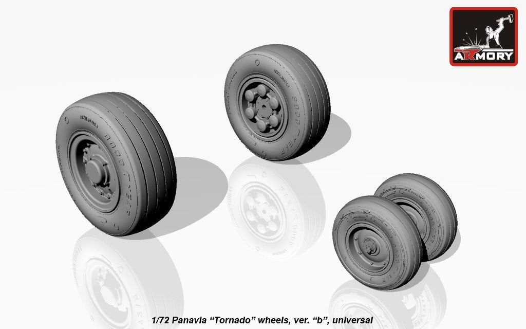 Armory Models AW72501b Panavia Tornado wheels, w/ tires type “b” (GY) 1/72 – image 3