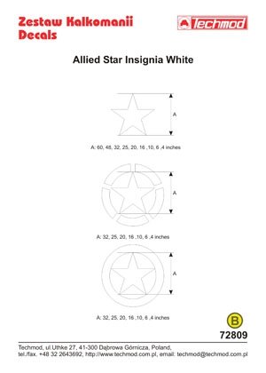 Techmod 72809 - Allied Star Insignia White 1/72 – image 2