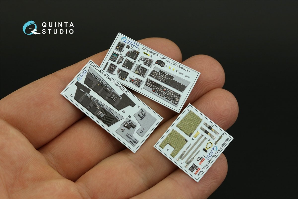 Quinta Studio QD48280 F/A-18C late 3D-Printed &amp;amp; colored Interior on decal paper (HobbyBoss) 1/48 – image 10