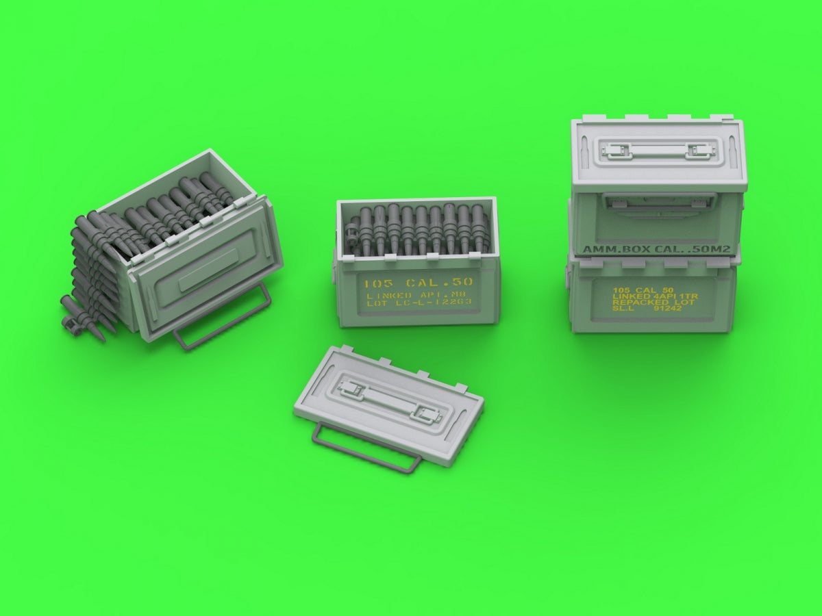 Master GM-35-067 M2 Ammo Boxes for Browning M2 .50 Rifle - Used in WWII (6 pcs.) - OPEN 1/35 – image 2