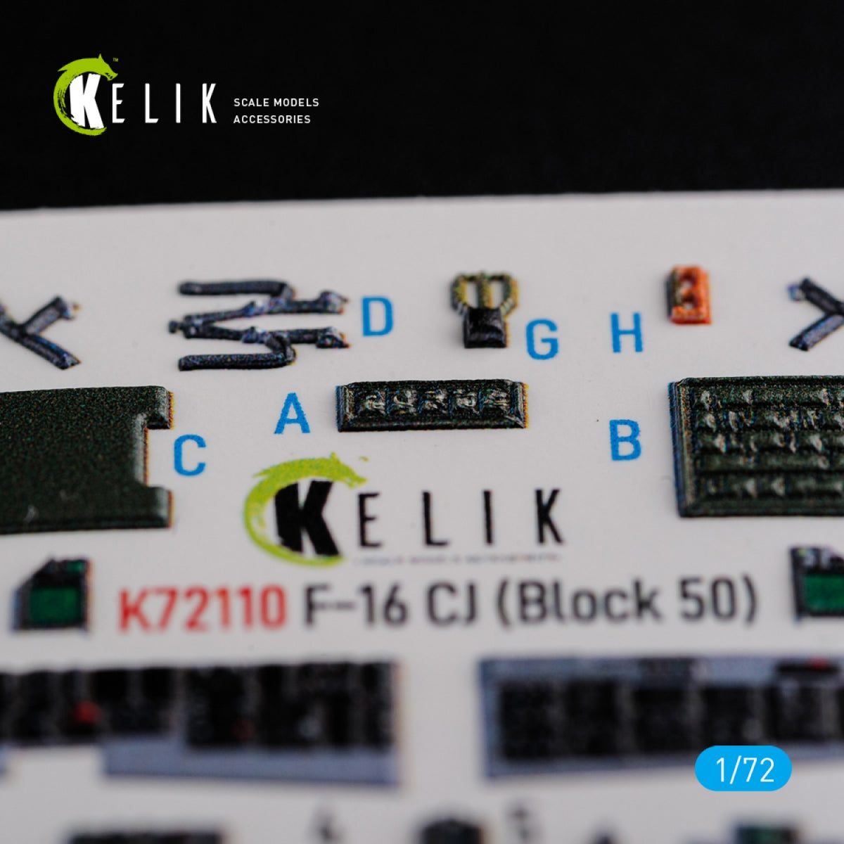 KELIK K72110 F-16 CJ (Block 50) interior 3D decals for Tamiya kit 1/72 – image 4