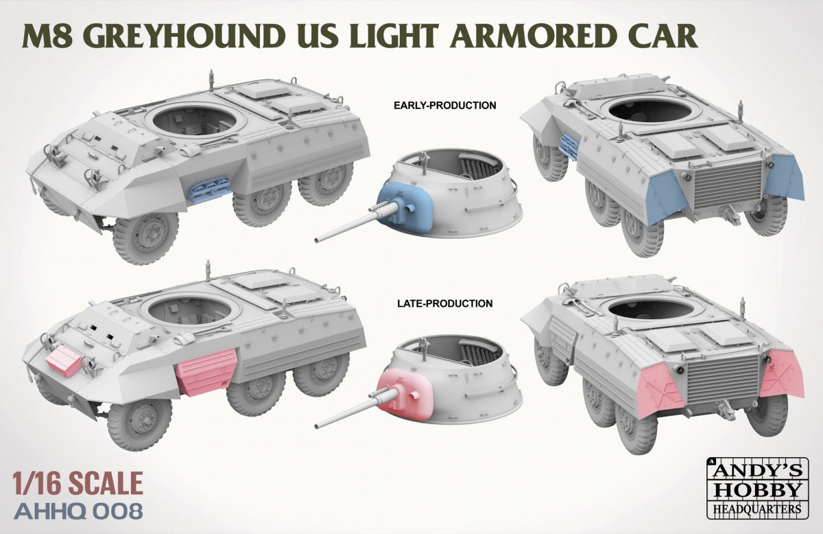 Andy&amp;#39;s Hobby Headquarters AHHQ-008 M8 Greyhound US light Armored Car 1/16 – image 3