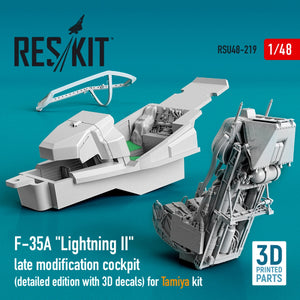 RESKIT RSU48-0219 F-35A &amp;quot;LIGHTNING II&amp;quot; COCKPIT (DETAILED EDITION WITH 3D DECALS) FOR TAMIYA KIT (3D PRINTED) 1/48 – Bild 2