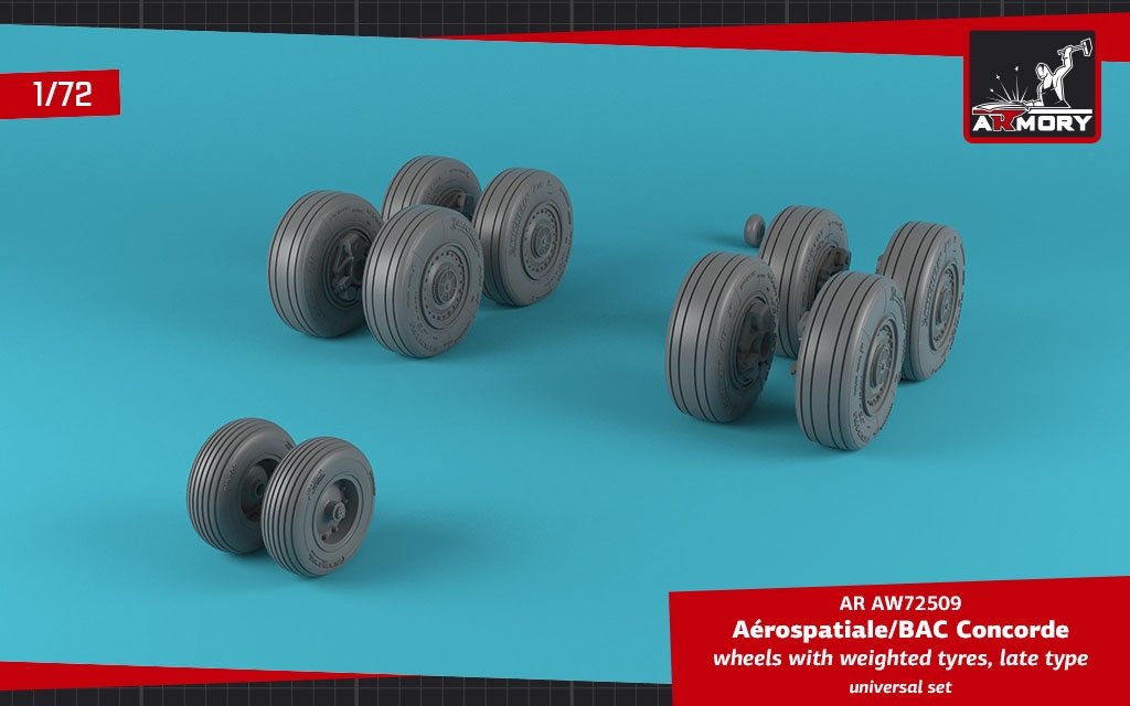 Armory Models AW72509 Concorde wheels w/ weighted tires, late 1/72 – obrázek 3