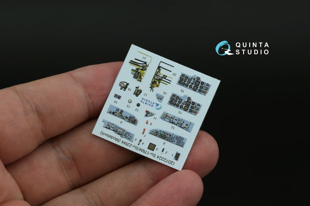 Quinta Studio QD72224 Su-17M4/Su-22M4 3D-Printed &amp;amp; colored Interior on decal paper (Modelsvit) 1/72 – obrázek 3
