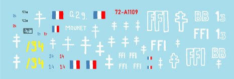Star Decals 72-A1109 FFI #2. Re-captured Beute-Panzers. French Resistance - Forces Françaises de l&amp;#39;Intérieur 1/72 – Bild 2