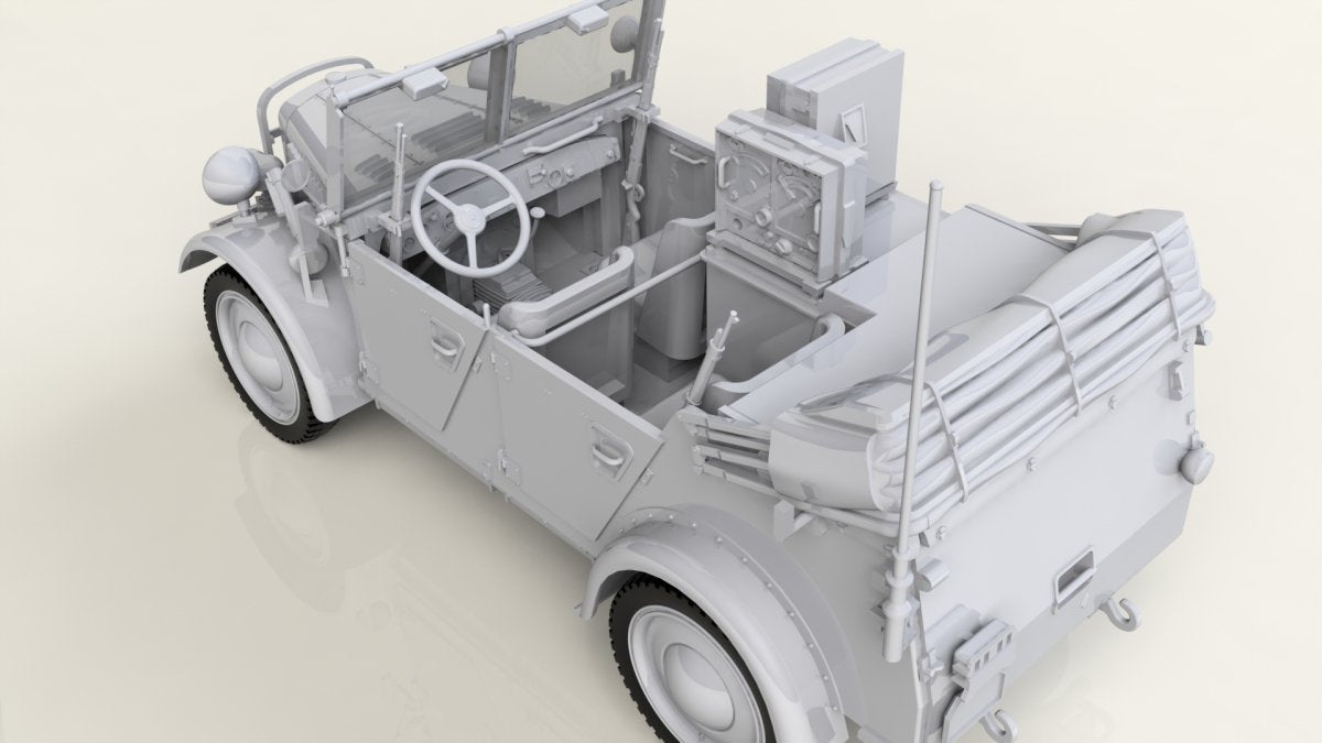 ICM 35583 le.gl.Einheitz-Pkw Kfz.2, WWII German Light Radio Communication Car 1/35 – zdjęcie 5