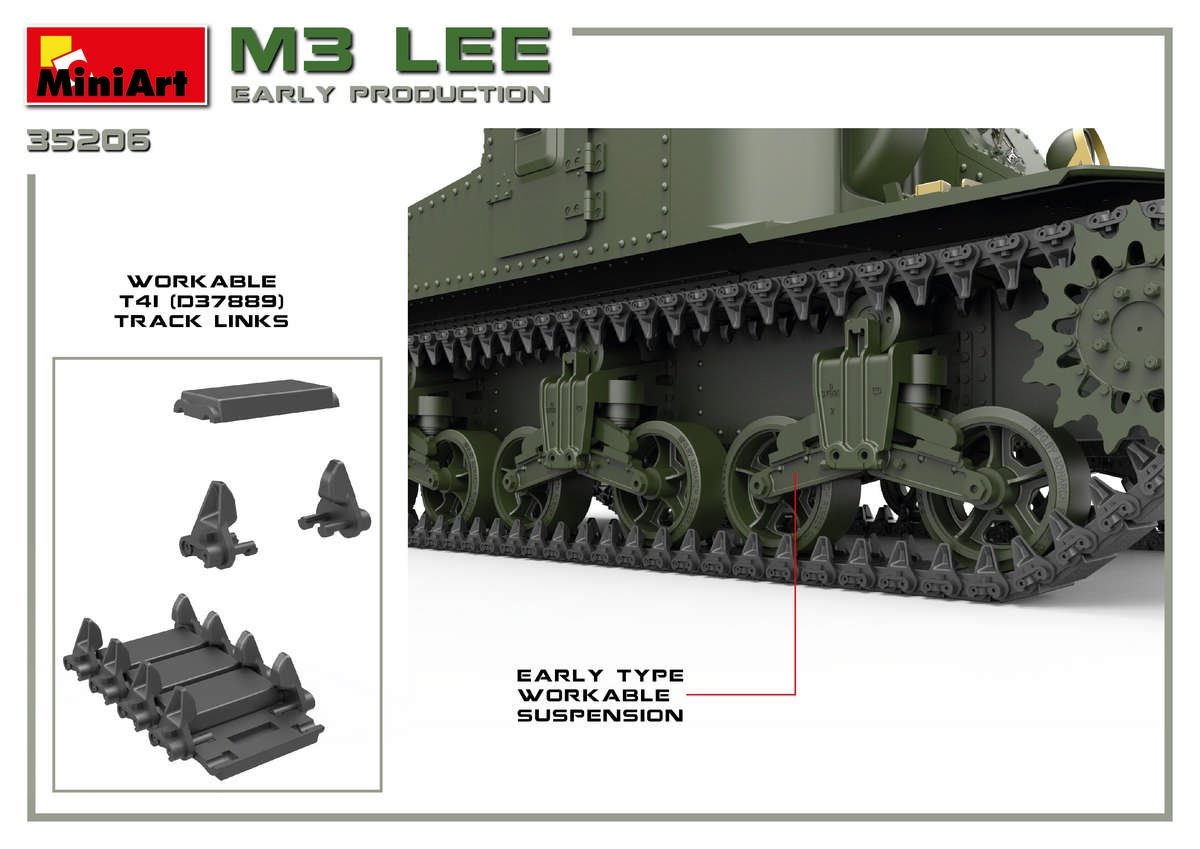 Miniart 35206 M3 Lee early prod. w/interior 1/35 – obrázek 12
