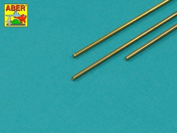 Aber BR15 Brass round rods Ø 1.5mm length 245mm x 3 pcs.