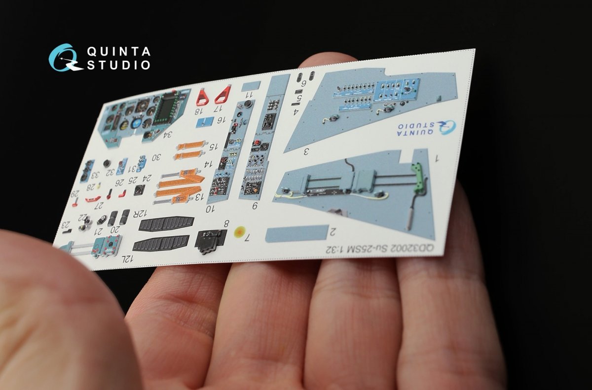 Quinta Studio QD32002 Su-25SM 3D-Printed &amp;amp; colored Interior on decal paper (for Trumpeter kit) 1/32 – immagine 5