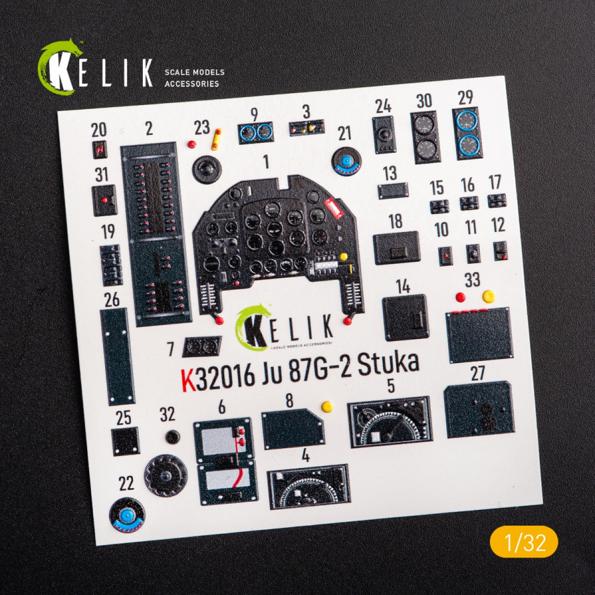 KELIK K32016 JUNKERS JU 87 D/G STUKA - INTERIOR 3D DECAL FOR TRUMPETER KIT 1/32 – image 3