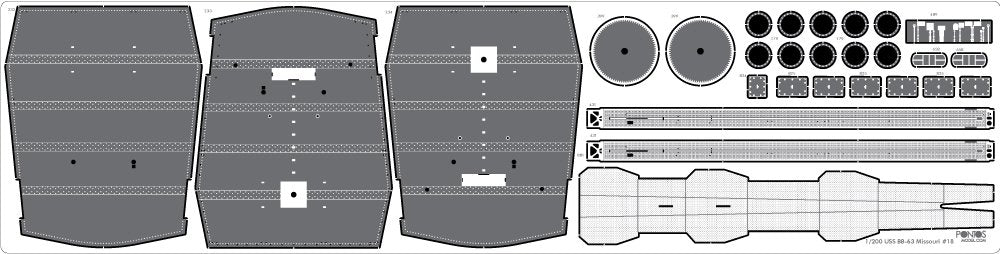 Pontos 22002F1 USS BB-63 Missouri 1945 Detail Up Set (Without wooden deck) 1/200 – imagen 23