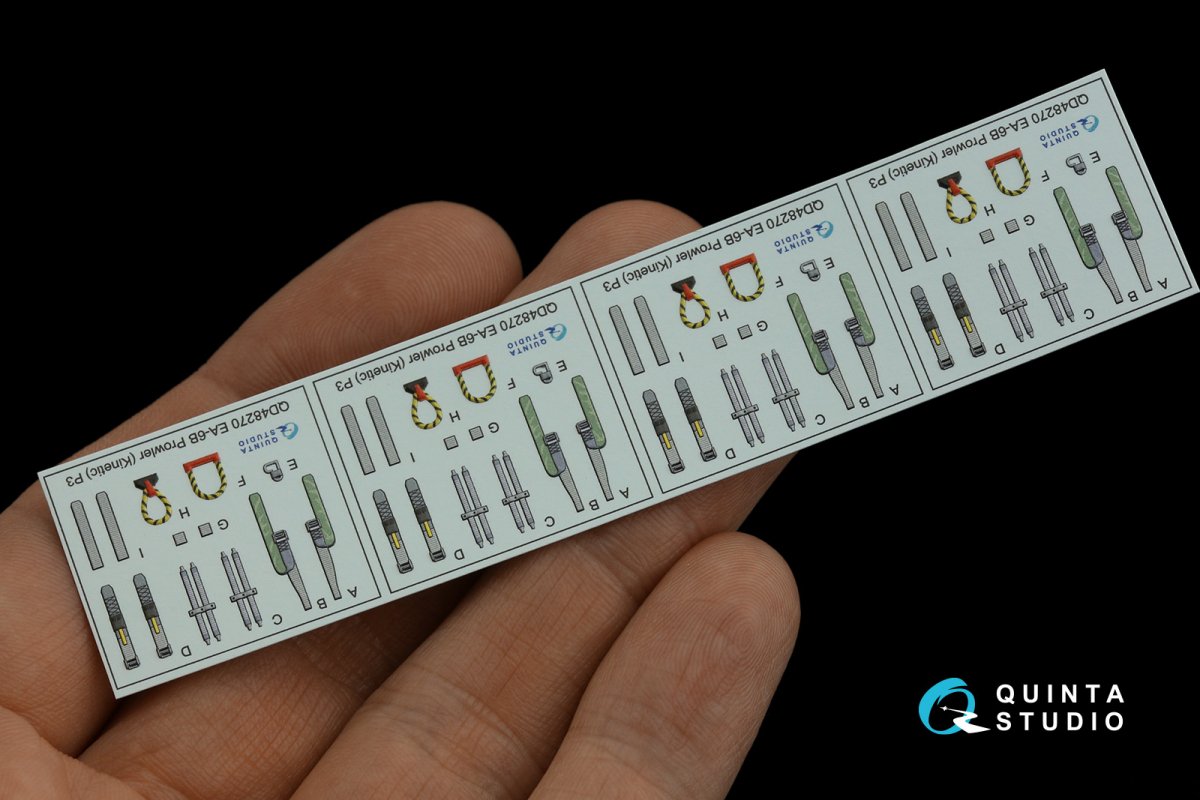 Quinta Studio QD48270 EA-6B Prowler (ICAP II) 3D-Printed &amp;amp; colored Interior on decal paper (Kinetic) 1/48 – image 5