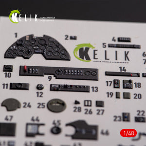 KELIK K48108 P-38F &amp;quot;Lightning&amp;quot; - interior 3D decals for Academy kit 1/48 – obrázek 6