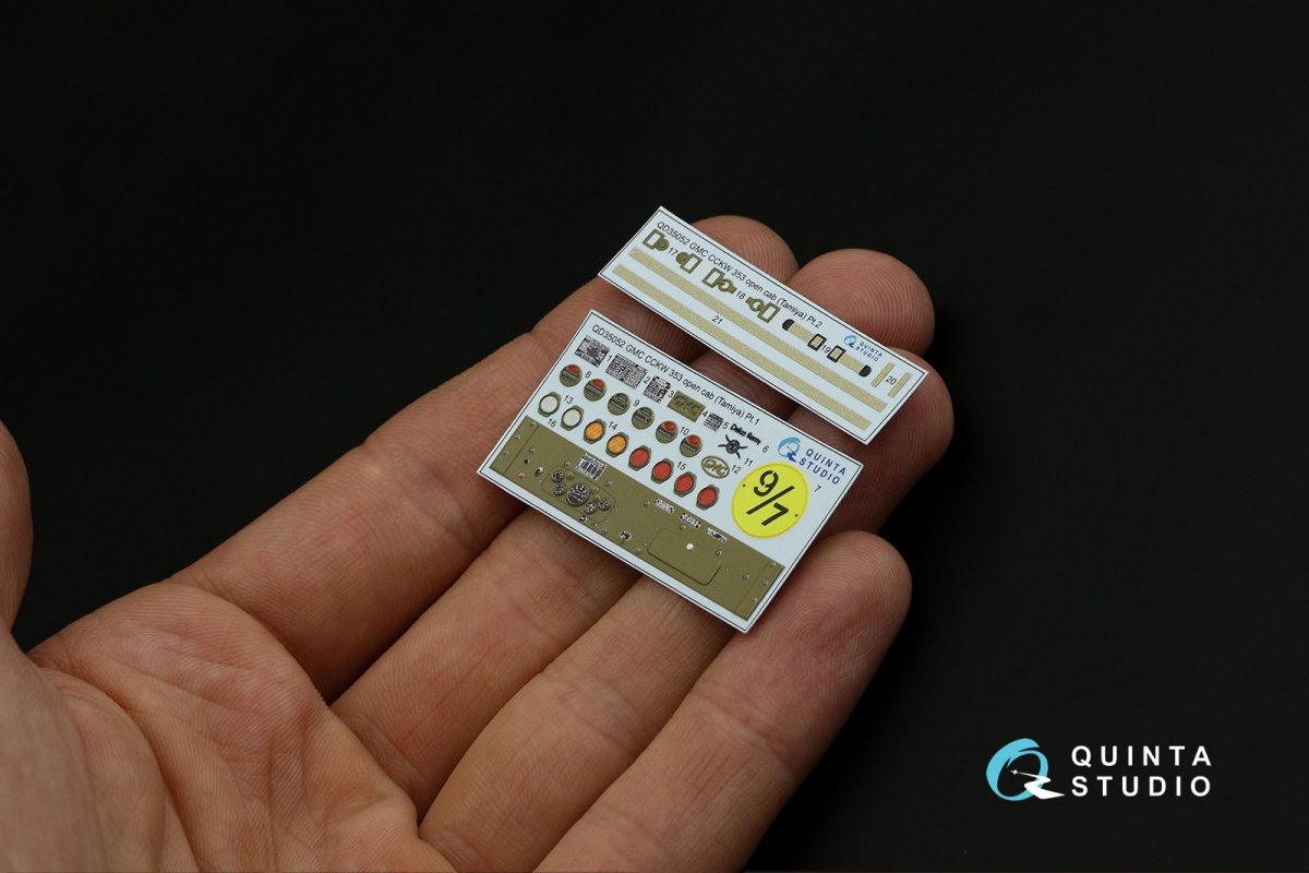 Quinta Studio QD35052 GMC CCKW 353 (open cab) 3D-Printed &amp;amp; colored Interior on decal paper (Tamiya) 1/35 – obrázek 9