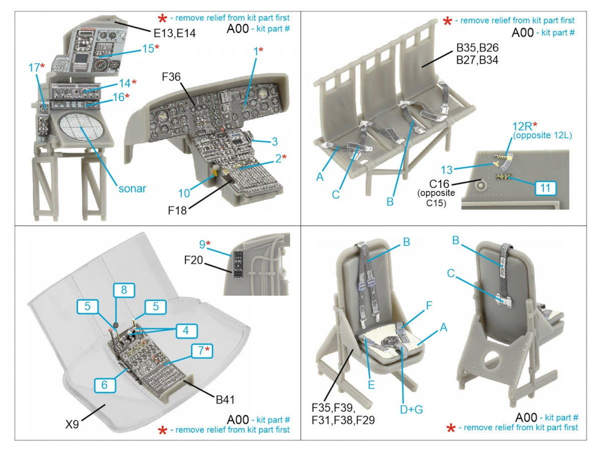 Quinta Studio QD48431 Westland Sea King HU.5 3D-Printed &amp;amp; colored Interior on decal paper (Airfix) 1/48 – imagen 2
