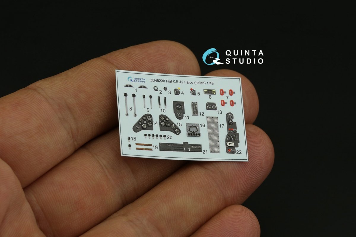 Quinta Studio QD48230 Fiat CR.42 3D-Printed &amp;amp; colored Interior on decal paper (Italeri) 1/48 – image 3