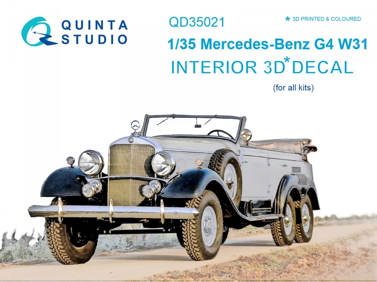 Quinta Studio QD35021 Mercedes-Benz G4 W31 3D-Printed &amp;amp; colored Interior on decal paper (for all kit) 1/35