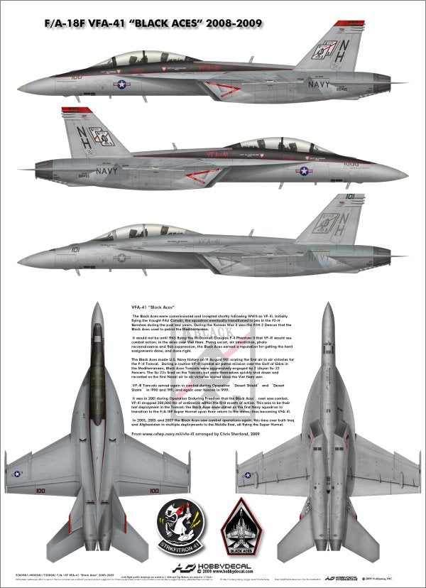 HobbyDecal AL48009V1 F/A-18F Black Aces 2008-2009 1/48
