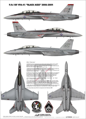 HobbyDecal AL48009V1 F/A-18F Black Aces 2008-2009 1/48