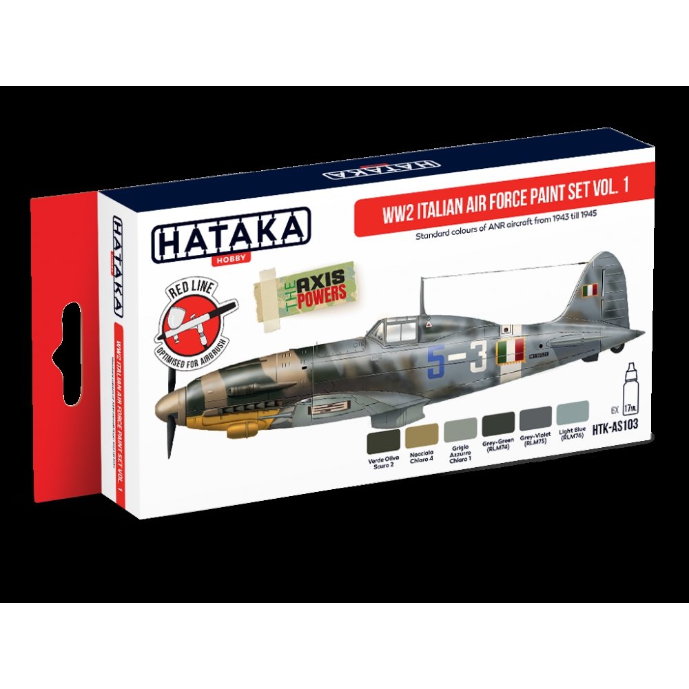 Hataka Hobby HTK-AS103 Coffret de peinture pour l'armée de l'air italienne de la Seconde Guerre mondiale, vol. 1