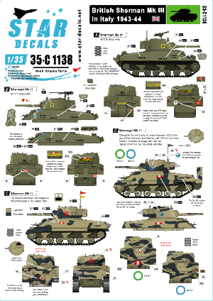 Star Decals 35-C1138 British Sherman in Italy 1943-44 1/35