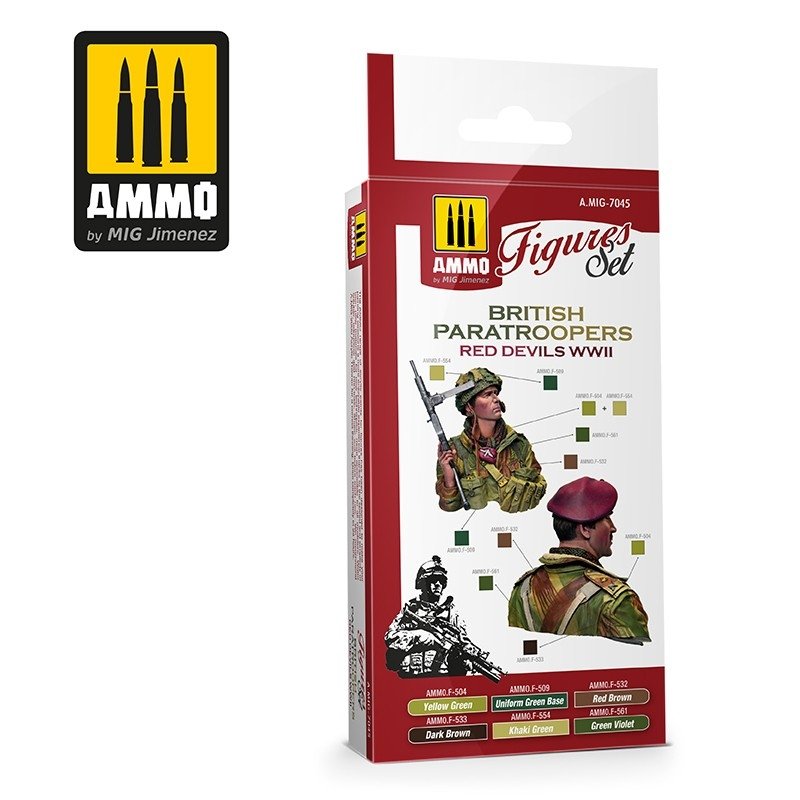 AMMO of Mig Jimenez 7045 British Paratroopers Red Devils WWII Set 6x17ml – image 2