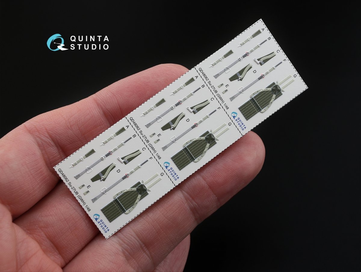 Quinta Studio QD48062 Su-27UB 3D-Printed &amp;amp; colored Interior on decal paper (for GWH kit) 1/48 – Bild 3
